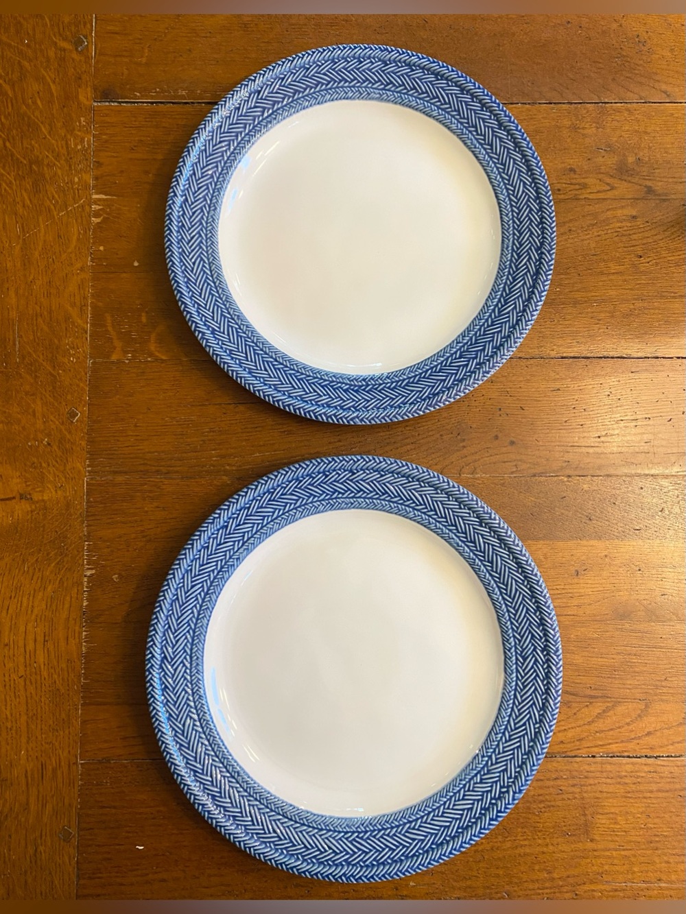 2 Le Panier Dinner Plate By Juliska Delft Blue Ceramic Handmade 11”